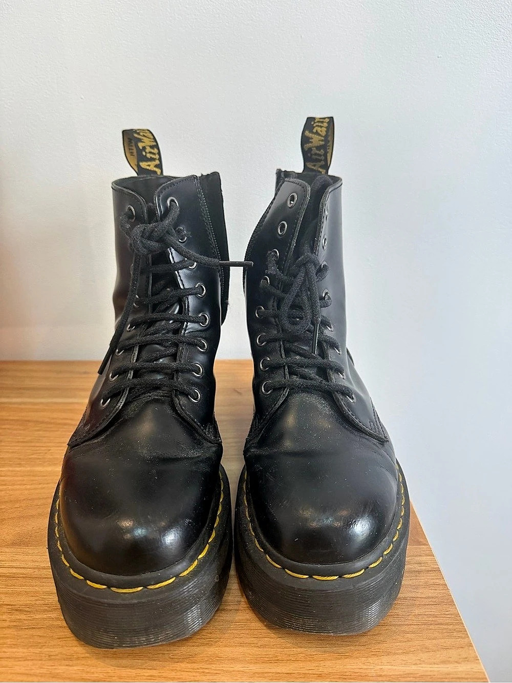 Dr. Martens 1460 J Black Platform Combat Boots US Women’s 8
